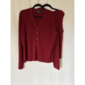 Brooks Brothers Cardigan And Tank Set XL 2 Pcs Merino Wool Womens